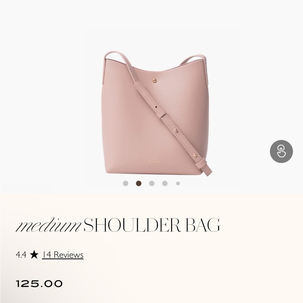 NWT SAMARA Medium Shoulder Bag Peony Pink Handbag Vegan Leather